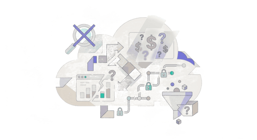 Diagram showing fragmented cost data across cloud providers