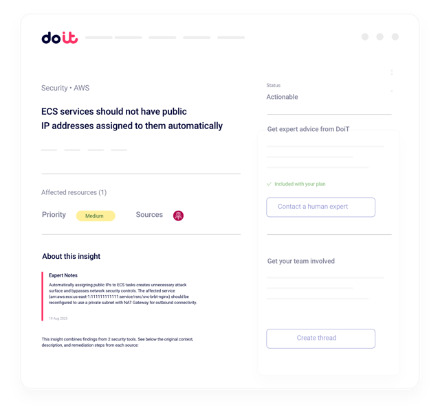 Security posture review and platform-native controls in DoiT CloudOps